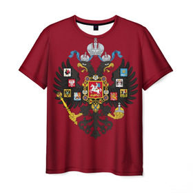 Мужская футболка 3D с принтом Двуглавый орел в Белгороде, 100% полиэфир | прямой крой, круглый вырез горловины, длина до линии бедер | герб | двуглавый орел