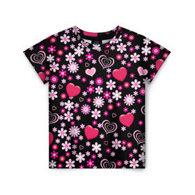 Детская футболка 3D с принтом Волшебный орнамент в Белгороде, 100% гипоаллергенный полиэфир | прямой крой, круглый вырез горловины, длина до линии бедер, чуть спущенное плечо, ткань немного тянется | heart | любовь | орнамент | сердце | узор