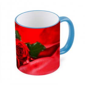 Кружка 3D с принтом Розы в Белгороде, керамика | ёмкость 330 мл | букет | красная | лепесток | разноцветная | роза | цветок