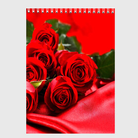 Скетчбук с принтом Розы в Белгороде, 100% бумага
 | 48 листов, плотность листов — 100 г/м2, плотность картонной обложки — 250 г/м2. Листы скреплены сверху удобной пружинной спиралью | букет | красная | лепесток | разноцветная | роза | цветок