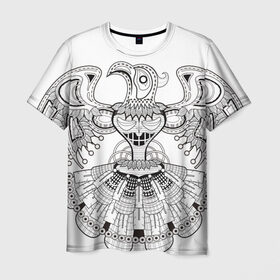 Мужская футболка 3D с принтом Орел Апачи в Белгороде, 100% полиэфир | прямой крой, круглый вырез горловины, длина до линии бедер | апачи | вождь | воин | животные | запад | канада | лидер | лицо | северная | смешные | талисман | цвет