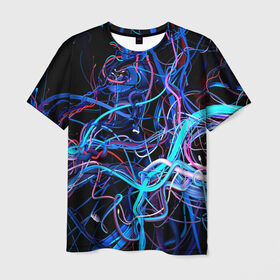 Мужская футболка 3D с принтом Провода в Белгороде, 100% полиэфир | прямой крой, круглый вырез горловины, длина до линии бедер | Тематика изображения на принте: it | админам | кабель | нано | провод | профессии | техника