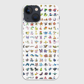 Чехол для iPhone 13 mini с принтом Wall в Белгороде,  |  | bulbasaur | pikachu | pokemon | squirtle | бальбазар | пикачу | покемон | сквиртл