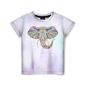Детская футболка 3D с принтом Слон в Белгороде, 100% гипоаллергенный полиэфир | прямой крой, круглый вырез горловины, длина до линии бедер, чуть спущенное плечо, ткань немного тянется | слон