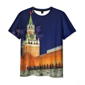 Мужская футболка 3D с принтом Кремль в Белгороде, 100% полиэфир | прямой крой, круглый вырез горловины, длина до линии бедер | moscow | russia | гордость | кремль | москва | отечество | родина | россия | столица