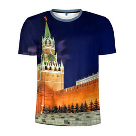 Мужская футболка 3D спортивная с принтом Кремль в Белгороде, 100% полиэстер с улучшенными характеристиками | приталенный силуэт, круглая горловина, широкие плечи, сужается к линии бедра | moscow | russia | гордость | кремль | москва | отечество | родина | россия | столица
