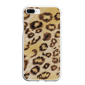Чехол для iPhone 7Plus/8 Plus матовый с принтом Леопардовая ткань в Белгороде, Силикон | Область печати: задняя сторона чехла, без боковых панелей | гепард | гламур | леопард | мода | пятна | роскошь | ткань | точки | шерсть