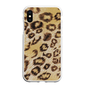 Чехол для iPhone XS Max матовый с принтом Леопардовая ткань в Белгороде, Силикон | Область печати: задняя сторона чехла, без боковых панелей | гепард | гламур | леопард | мода | пятна | роскошь | ткань | точки | шерсть