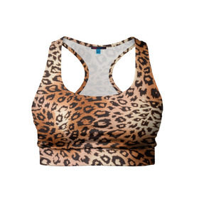 Женский спортивный топ 3D с принтом Леопардовая шкура в Белгороде, 82% полиэстер, 18% спандекс Ткань безопасна для здоровья, позволяет коже дышать, не мнется и не растягивается |  | гепард | гламур | леопард | мода | роскошь | шерсть