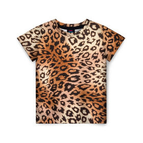 Детская футболка 3D с принтом Леопардовая шкура в Белгороде, 100% гипоаллергенный полиэфир | прямой крой, круглый вырез горловины, длина до линии бедер, чуть спущенное плечо, ткань немного тянется | гепард | гламур | леопард | мода | роскошь | шерсть