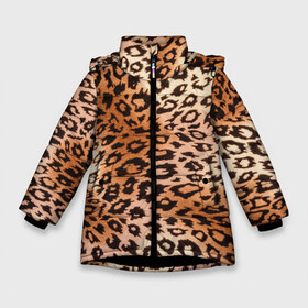 Зимняя куртка для девочек 3D с принтом Леопардовая шкура в Белгороде, ткань верха — 100% полиэстер; подклад — 100% полиэстер, утеплитель — 100% полиэстер. | длина ниже бедра, удлиненная спинка, воротник стойка и отстегивающийся капюшон. Есть боковые карманы с листочкой на кнопках, утяжки по низу изделия и внутренний карман на молнии. 

Предусмотрены светоотражающий принт на спинке, радужный светоотражающий элемент на пуллере молнии и на резинке для утяжки. | Тематика изображения на принте: гепард | гламур | леопард | мода | роскошь | шерсть