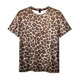 Мужская футболка 3D с принтом Шкура гепарда в Белгороде, 100% полиэфир | прямой крой, круглый вырез горловины, длина до линии бедер | Тематика изображения на принте: гепард | гламур | леопард | мода | пятна | роскошь | ткань | точки | шерсть