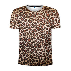Мужская футболка 3D спортивная с принтом Шкура гепарда в Белгороде, 100% полиэстер с улучшенными характеристиками | приталенный силуэт, круглая горловина, широкие плечи, сужается к линии бедра | гепард | гламур | леопард | мода | пятна | роскошь | ткань | точки | шерсть