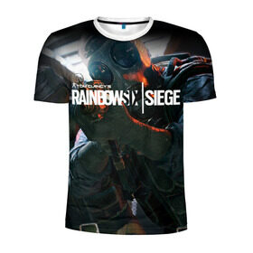 Мужская футболка 3D спортивная с принтом Rainbow six | Siege в Белгороде, 100% полиэстер с улучшенными характеристиками | приталенный силуэт, круглая горловина, широкие плечи, сужается к линии бедра | boom | fire | rainbowsix | siege | tom clansys