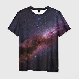 Мужская футболка 3D с принтом Млечный путь в Белгороде, 100% полиэфир | прямой крой, круглый вырез горловины, длина до линии бедер | вселенная | галактика | звёзды | космическое пространство | космос | созвездие