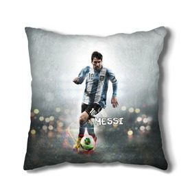 Подушка 3D с принтом Leo Messi в Белгороде, наволочка – 100% полиэстер, наполнитель – холлофайбер (легкий наполнитель, не вызывает аллергию). | состоит из подушки и наволочки. Наволочка на молнии, легко снимается для стирки | barselona | messi | аргентина | барселона | месси | мяч | футбол