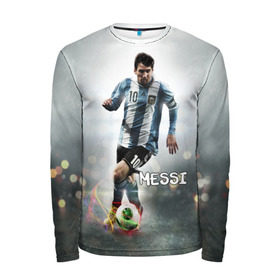 Мужской лонгслив 3D с принтом Leo Messi в Белгороде, 100% полиэстер | длинные рукава, круглый вырез горловины, полуприлегающий силуэт | barselona | messi | аргентина | барселона | месси | мяч | футбол