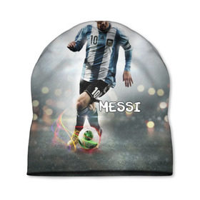 Шапка 3D с принтом Leo Messi в Белгороде, 100% полиэстер | универсальный размер, печать по всей поверхности изделия | barselona | messi | аргентина | барселона | месси | мяч | футбол