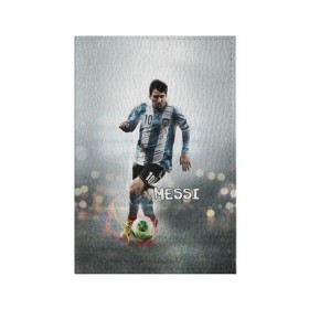 Обложка для паспорта матовая кожа с принтом Leo Messi в Белгороде, натуральная матовая кожа | размер 19,3 х 13,7 см; прозрачные пластиковые крепления | barselona | messi | аргентина | барселона | месси | мяч | футбол