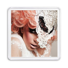 Магнит 55*55 с принтом Lady Gaga в Белгороде, Пластик | Размер: 65*65 мм; Размер печати: 55*55 мм | lady gaga | звезда | знаменитость | леди гага | музыка | певица
