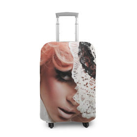 Чехол для чемодана 3D с принтом Lady Gaga в Белгороде, 86% полиэфир, 14% спандекс | двустороннее нанесение принта, прорези для ручек и колес | lady gaga | звезда | знаменитость | леди гага | музыка | певица