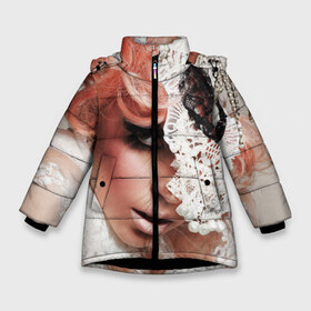 Зимняя куртка для девочек 3D с принтом Lady Gaga в Белгороде, ткань верха — 100% полиэстер; подклад — 100% полиэстер, утеплитель — 100% полиэстер. | длина ниже бедра, удлиненная спинка, воротник стойка и отстегивающийся капюшон. Есть боковые карманы с листочкой на кнопках, утяжки по низу изделия и внутренний карман на молнии. 

Предусмотрены светоотражающий принт на спинке, радужный светоотражающий элемент на пуллере молнии и на резинке для утяжки. | Тематика изображения на принте: lady gaga | звезда | знаменитость | леди гага | музыка | певица