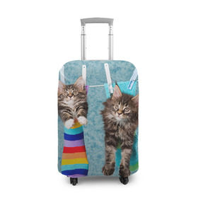 Чехол для чемодана 3D с принтом Мейн-кун 1 в Белгороде, 86% полиэфир, 14% спандекс | двустороннее нанесение принта, прорези для ручек и колес | кот | котенок | котик | котэ | кошка | мейн кун | мейнкун | мэйн кун | мэйнкун