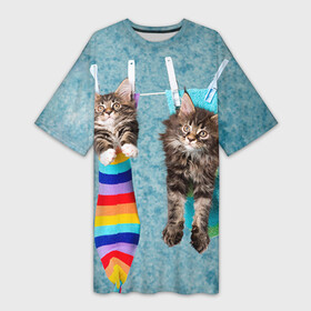 Платье-футболка 3D с принтом Мейн кун 1 в Белгороде,  |  | кот | котенок | котик | котэ | кошка | мейн кун | мейнкун | мэйн кун | мэйнкун