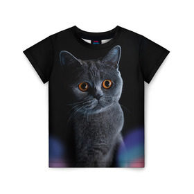Детская футболка 3D с принтом Британец 1 в Белгороде, 100% гипоаллергенный полиэфир | прямой крой, круглый вырез горловины, длина до линии бедер, чуть спущенное плечо, ткань немного тянется | британец | британская | британцы | кот | котенок | котик | котэ | кошка