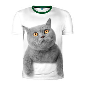 Мужская футболка 3D спортивная с принтом Британец 2 в Белгороде, 100% полиэстер с улучшенными характеристиками | приталенный силуэт, круглая горловина, широкие плечи, сужается к линии бедра | британец | британская | британцы | кот | котенок | котик | котэ | кошка