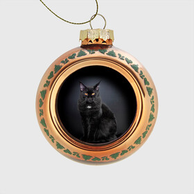 Стеклянный ёлочный шар с принтом Мейн-кун 3 в Белгороде, Стекло | Диаметр: 80 мм | Тематика изображения на принте: кот | котенок | котик | котэ | кошка | мейн кун | мейнкун | мэйн кун | мэйнкун