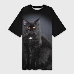 Платье-футболка 3D с принтом Мейн кун 3 в Белгороде,  |  | кот | котенок | котик | котэ | кошка | мейн кун | мейнкун | мэйн кун | мэйнкун