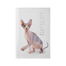 Обложка для паспорта матовая кожа с принтом Сфинкс 5 в Белгороде, натуральная матовая кожа | размер 19,3 х 13,7 см; прозрачные пластиковые крепления | кот | котенок | котик | котэ | кошка | сфинкс