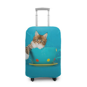 Чехол для чемодана 3D с принтом Мейн-кун 4 в Белгороде, 86% полиэфир, 14% спандекс | двустороннее нанесение принта, прорези для ручек и колес | кот | котенок | котик | котэ | кошка | мейн кун | мейнкун | мэйн кун | мэйнкун