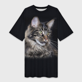 Платье-футболка 3D с принтом Мейн кун 5 в Белгороде,  |  | кот | котенок | котик | котэ | кошка | мейн кун | мейнкун | мэйн кун | мэйнкун