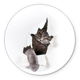 Коврик круглый с принтом Британец 4 в Белгороде, резина и полиэстер | круглая форма, изображение наносится на всю лицевую часть | британец | британская | британцы | кот | котенок | котик | котэ | кошка