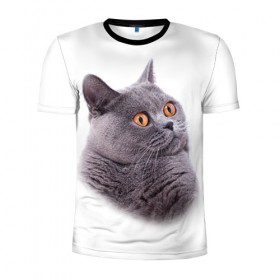 Мужская футболка 3D спортивная с принтом Британец 5 в Белгороде, 100% полиэстер с улучшенными характеристиками | приталенный силуэт, круглая горловина, широкие плечи, сужается к линии бедра | британец | британская | британцы | кот | котенок | котик | котэ | кошка