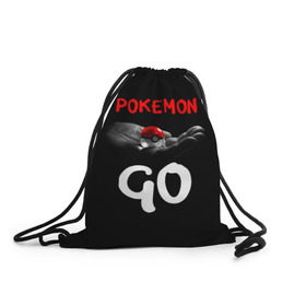 Рюкзак-мешок 3D с принтом Pokemon GO 5 в Белгороде, 100% полиэстер | плотность ткани — 200 г/м2, размер — 35 х 45 см; лямки — толстые шнурки, застежка на шнуровке, без карманов и подкладки | pikachu | poke ball | pokemon | pokemon go | пикачу | покемон