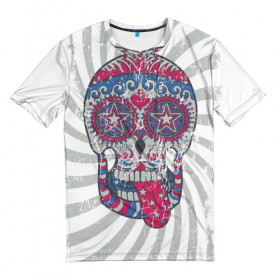 Мужская футболка 3D с принтом Талисман в Белгороде, 100% полиэфир | прямой крой, круглый вырез горловины, длина до линии бедер | мексика | мертвецы | новинки | праздник | символ | традиция | украшения | череп