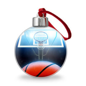 Ёлочный шар с принтом Баскетбол в Белгороде, Пластик | Диаметр: 77 мм | Тематика изображения на принте: basketball | кольцо | корзина