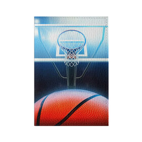 Обложка для паспорта матовая кожа с принтом Баскетбол в Белгороде, натуральная матовая кожа | размер 19,3 х 13,7 см; прозрачные пластиковые крепления | Тематика изображения на принте: basketball | кольцо | корзина