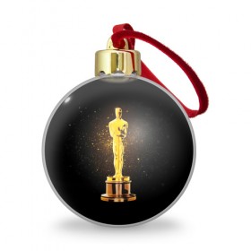 Ёлочный шар с принтом Оскар в Белгороде, Пластик | Диаметр: 77 мм | американская киноакадемия | золото | кинематограф | кино | кинофестиваль | награда | премия оскар