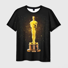 Мужская футболка 3D с принтом Оскар в Белгороде, 100% полиэфир | прямой крой, круглый вырез горловины, длина до линии бедер | американская киноакадемия | золото | кинематограф | кино | кинофестиваль | награда | премия оскар