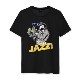 Мужская футболка хлопок с принтом That`s All Jazz в Белгороде, 100% хлопок | прямой крой, круглый вырез горловины, длина до линии бедер, слегка спущенное плечо. | 