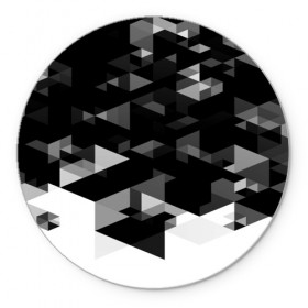 Коврик круглый с принтом Trianse в Белгороде, резина и полиэстер | круглая форма, изображение наносится на всю лицевую часть | полигоны | текстура | треугольники