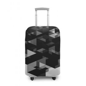 Чехол для чемодана 3D с принтом Trianse в Белгороде, 86% полиэфир, 14% спандекс | двустороннее нанесение принта, прорези для ручек и колес | полигоны | текстура | треугольники