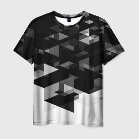Мужская футболка 3D с принтом Trianse в Белгороде, 100% полиэфир | прямой крой, круглый вырез горловины, длина до линии бедер | Тематика изображения на принте: полигоны | текстура | треугольники