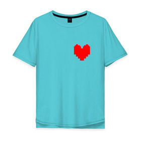 Мужская футболка хлопок Oversize с принтом Undertale Heart в Белгороде, 100% хлопок | свободный крой, круглый ворот, “спинка” длиннее передней части | Тематика изображения на принте: heart | undertale | андертеил | сердце