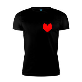 Мужская футболка премиум с принтом Undertale Heart в Белгороде, 92% хлопок, 8% лайкра | приталенный силуэт, круглый вырез ворота, длина до линии бедра, короткий рукав | Тематика изображения на принте: heart | undertale | андертеил | сердце