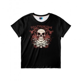 Детская футболка 3D с принтом Череп 35 в Белгороде, 100% гипоаллергенный полиэфир | прямой крой, круглый вырез горловины, длина до линии бедер, чуть спущенное плечо, ткань немного тянется | skull | skulls | кости | скелет | череп
